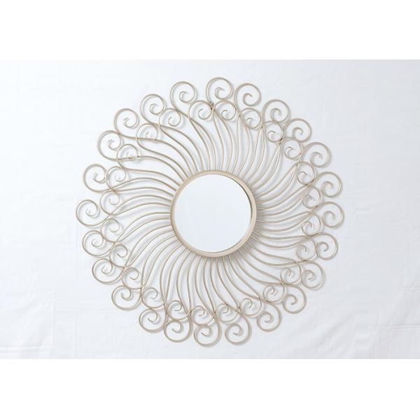 Modern Bedroom Rose Gold Floral Metal Wall Art Mirror