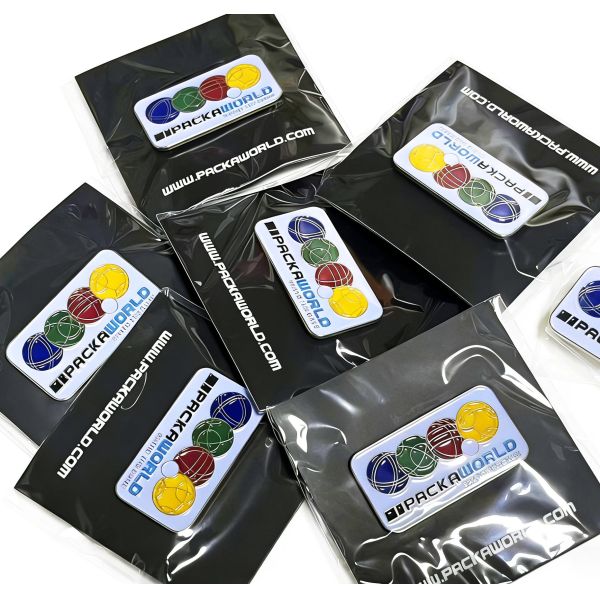 Make your own sparkly enamel pin with soft or hard finish, UV print, and adorable cartoon design.