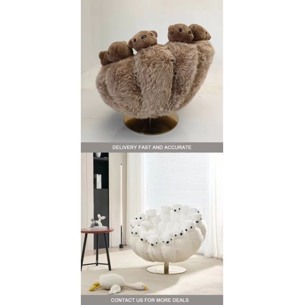 Home Furniture High End Creative Personality Art Alien Doll Animal Doll Lazy Polar Plush Teddy Bear Sofa Chair Designer