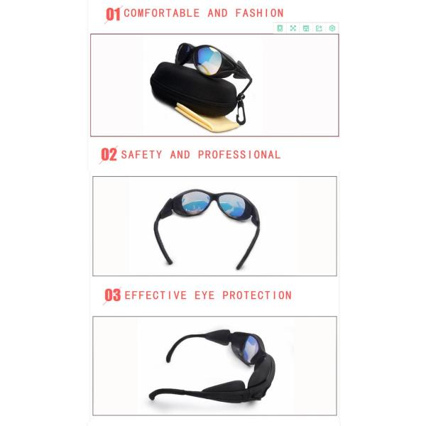 CO2 Laser Safety Goggles Glasses Eyewear Black frame 9900nm-11100nm clear protective glassess