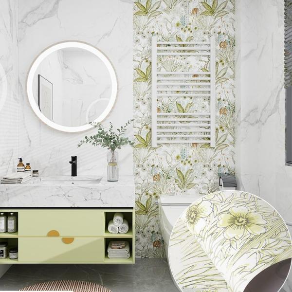 Vinyl Flower Peel And Stick Wallpaper 0.6m Floral Adhesive Contact Paper