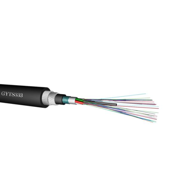 STEEL PE sheath Double steel wire armoured fiber optic cable GYTS333 Metallic strength member