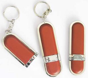 O flash de couro de USB do caso e do metal conduz 006
