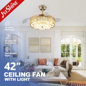 Three Blades 107cm Folding Chandelier Ceiling Fan Retractable Blades