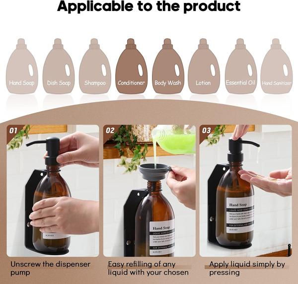 Stainless Steel Triple Shower Dispenser Holder Ideal for Homes and Refillable Bottles
