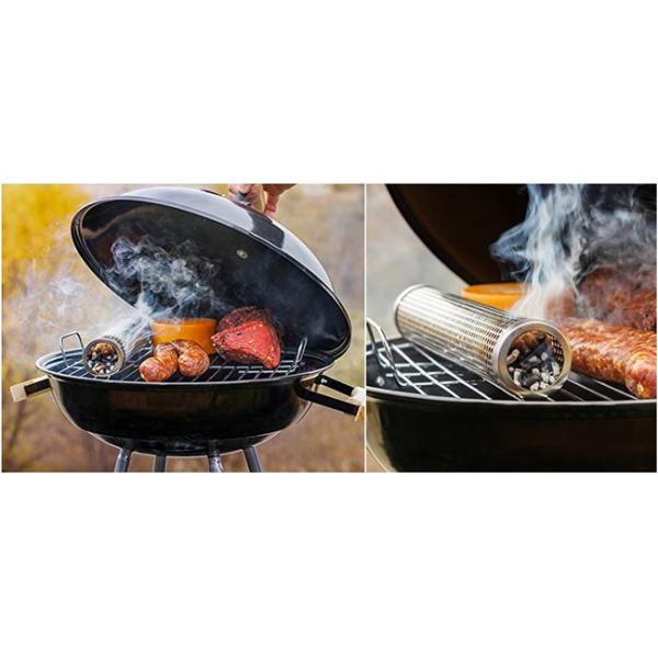 Stainless Steel Wood Chips Pellets Tube Smoker Outdoor Bbq Accessories