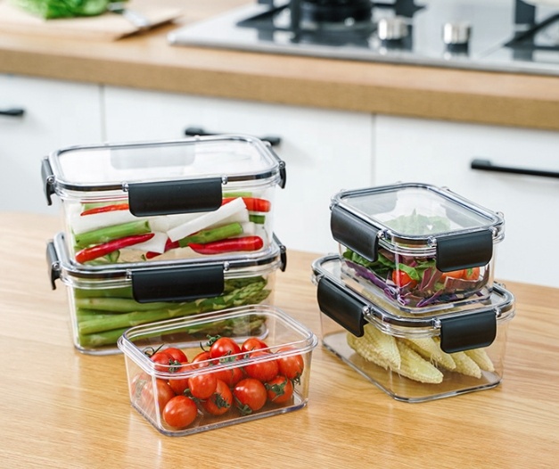 Custom Modern Design Fresh-Keeping Plastic Bento Box Set Freezer-Sealed PP Kitchen Camping Food Storage Container