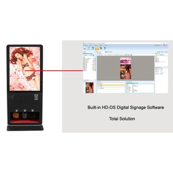 Shoe Polish Digital Signage Kiosk 43 Inch Free Standing With Phone Charger