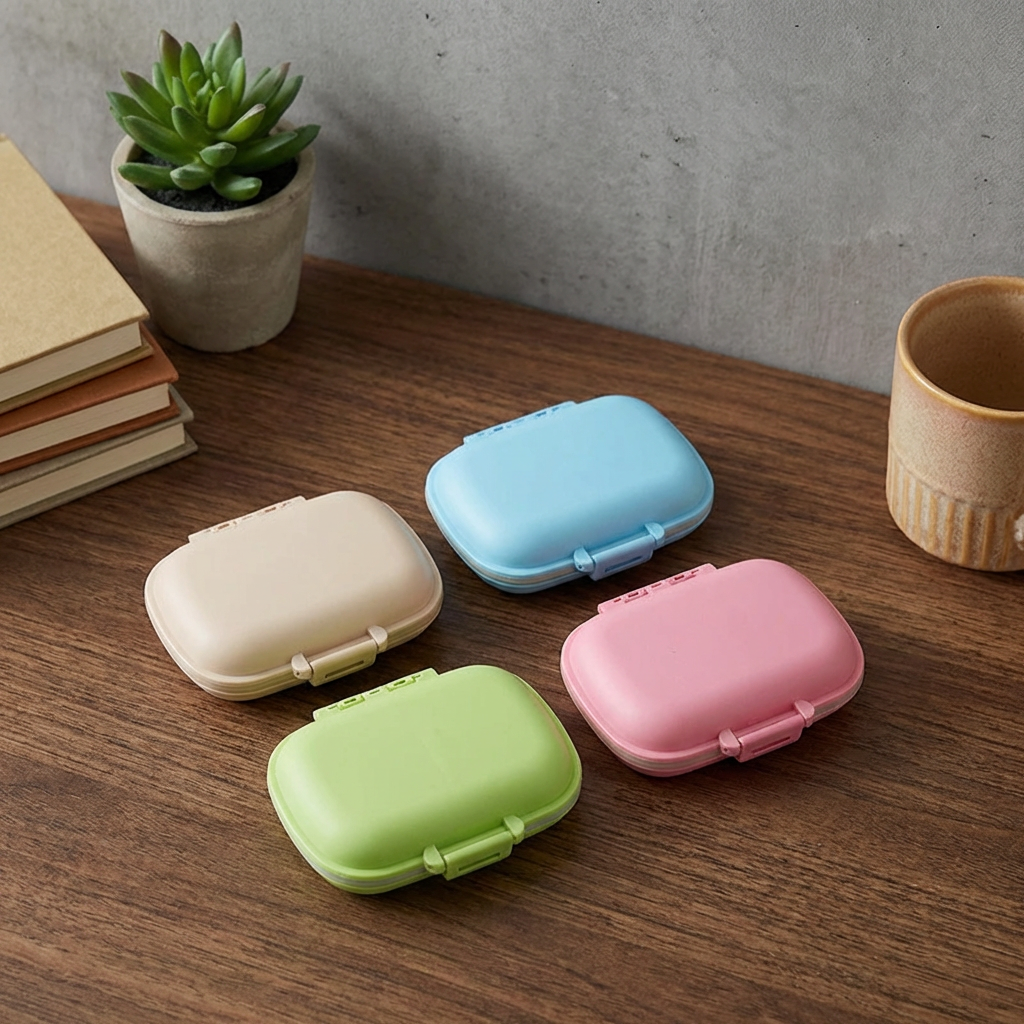 Custom Logo Portable Travel Medicine Boxes Thick Plastic Weekly Pill Organizer Storage Cases Sturdy Pill Container