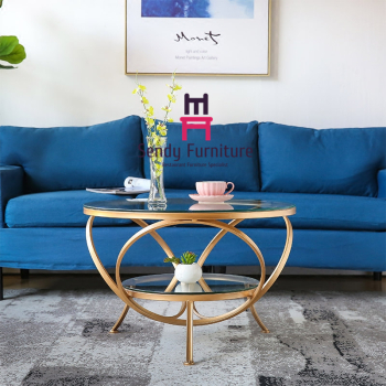 Стеклянная рамка золота журнального стола, современный круглый стеклянный журнальный стол для Адвокатуры/гостиницы