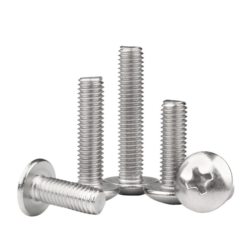 304 stainless steel large flat head screw TM mechanical bolt cross round head machine screw half round head screw accessory M3/M4/M5/M6