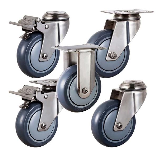 5 roulettes d'acier inoxydable de tête de pivot de trou de boulon de la capacité 286LBS