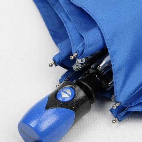 19 Inch Blue Auto Open Close Umbrella With 6 Panels And Blue Plastic Handle