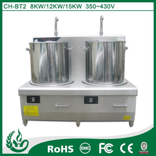 Double Burner Induction Soup Cooker With Key Switch Control / Rotary DIL Switches