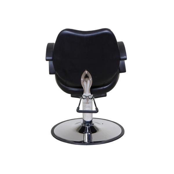 WT-3230 Black Professional Hair Styling Chair Round Chrome Base Rubber armrest