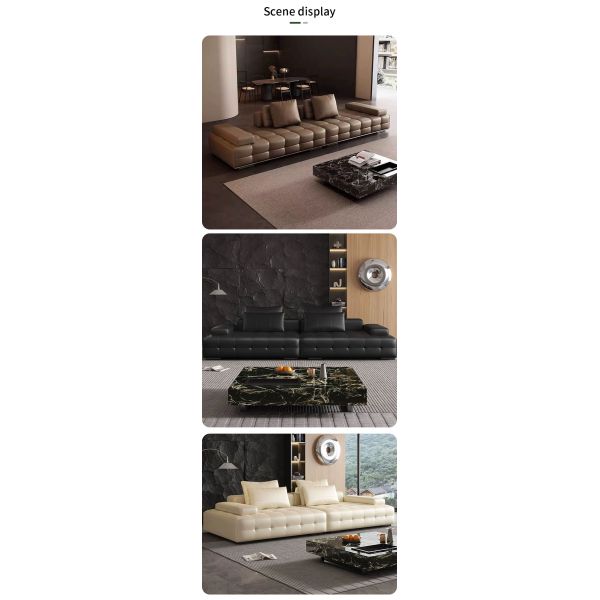 Non Inflatable MOYI Italian Minimalist Layer Cowhide Sofa Villa Living Room Large Sofa Module Lawrence Sofa