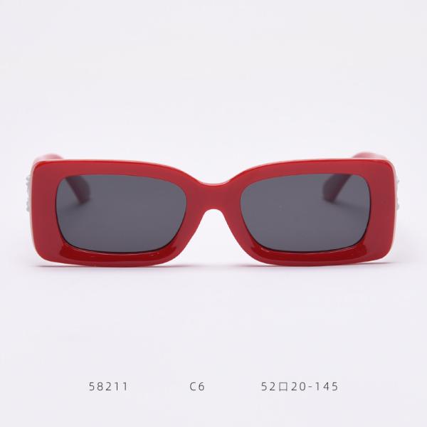 Colorful Lens Small 143MM Trendy Rectangle Frame Sunglasses BSCI TR90