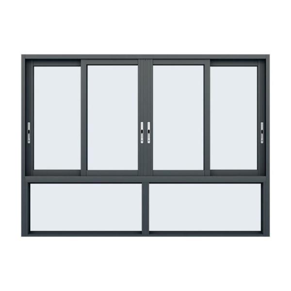 Customized Glazed Energy Saving Double Glass Aluminum Sliding Window with Great Heat Insulation