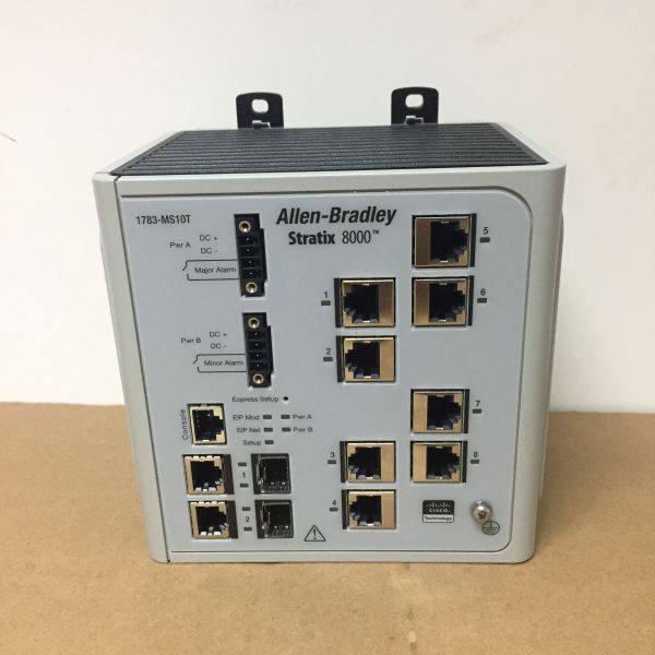 Allen-Bradley 1783-MS10T Stratix 8000 managed switch with up to 8 Ethernet copper ports and 2 Combo ports