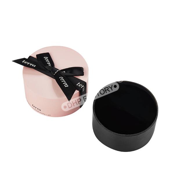 Boîte cadeau de carton ronde durable avec bowknot pour l' emballage de bague de bijoux