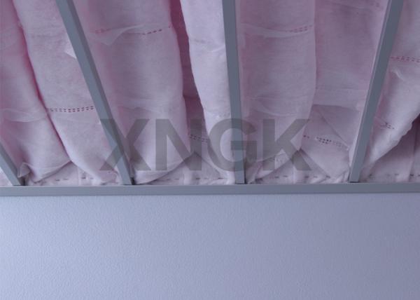 Pink F7 Air Filter Aluminum Alloy Frame , 8 Pockets Air Handler Filters