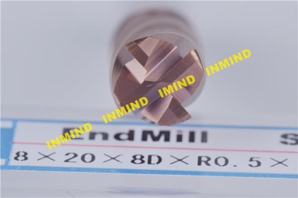 Corner Radius end mill  8mm R1.5  upto HRC65 2  4 Flute  high hardness end mill bits  TiSiN Coating