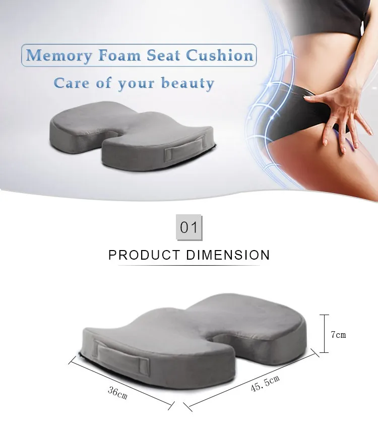 Jacquard Style Coccyx Orthopedic Comfort Medical Sitting Cushion Red