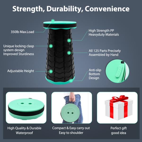 9.65x2.36inch Retractable PP 2.16lb Outdoor Camping Chair