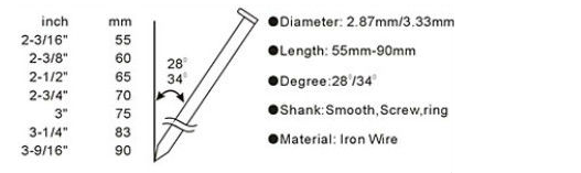 3.33X75MM закрепленная прокладка головы d бумажная пригвождает хвостовик кольца нержавеющей стали