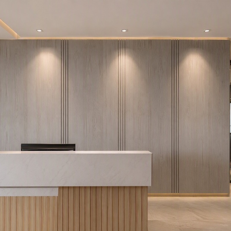 Fire Retardant Eco Wood Wall Panel, Textured Finish WPC Decorative Wall Panel OEM Logo