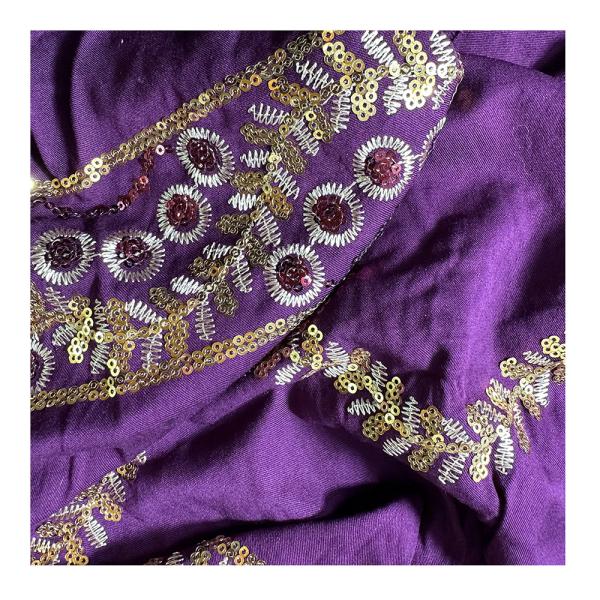 Knit Metallic Paillette Metal Sequin Brand Beaded Embroidery Fabric for Women