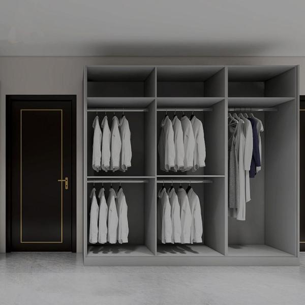 Modern Wood Furniture Bedroom Set Walk In Closet , Custom High Gloss Wardrobe