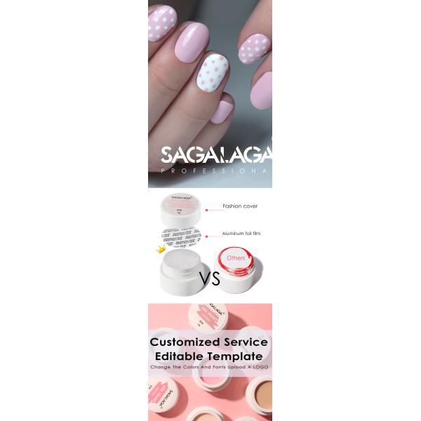 Lámpara LED 30s Tiempo de curación UV Art Alto pigmento sin limpieza Jelly Paint Blanco rosa japonés de pintura Gel Pod