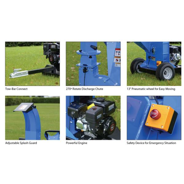 Шредер древесины ряда 270 градусов Chipper с регулируемым верхним парашютом разрядки