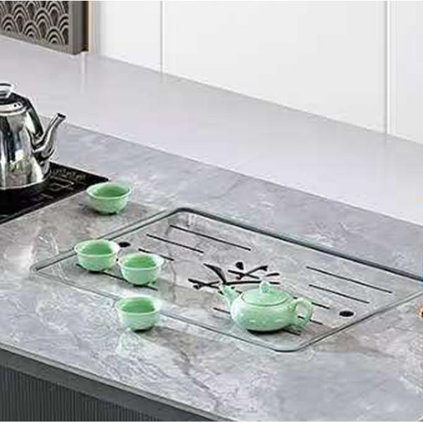 Moderno Minimalista Temperado de vidrio de acero inoxidable Fuego de piedra Mesa de café de oficina totalmente automática