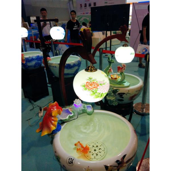 Шар рыб картины 520мм пиона китайский керамический с лампой