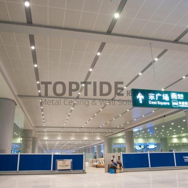 Commercial Architectural Aluminum Metal Perforated Ceiling Tiles With Simple Suspension System