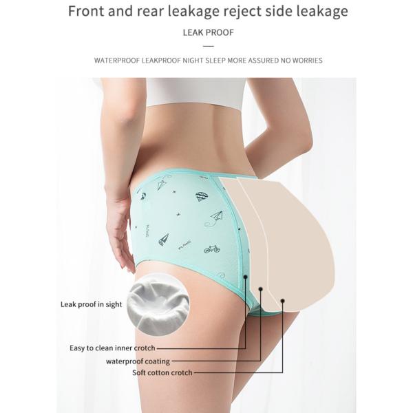 Teen Girls 3 Layers Period Underwear Leakproof Super Absorbent Menstrual Panties For Teenage Girls Physiological Panty