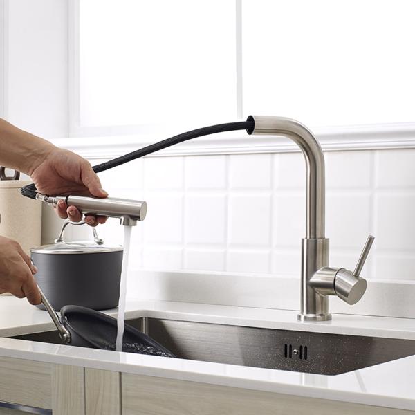 New Design 360 Degree Rotatable Flexible Ceramic Cartridge Durable Kitchen Faucet for kitchen cabinets