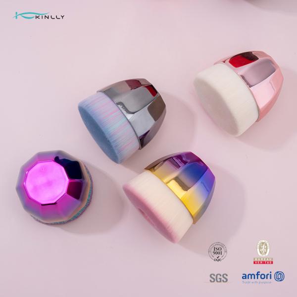 O cabelo sintético Kabuki liso do punho plástico escova a escova do pó de cara de Decagon