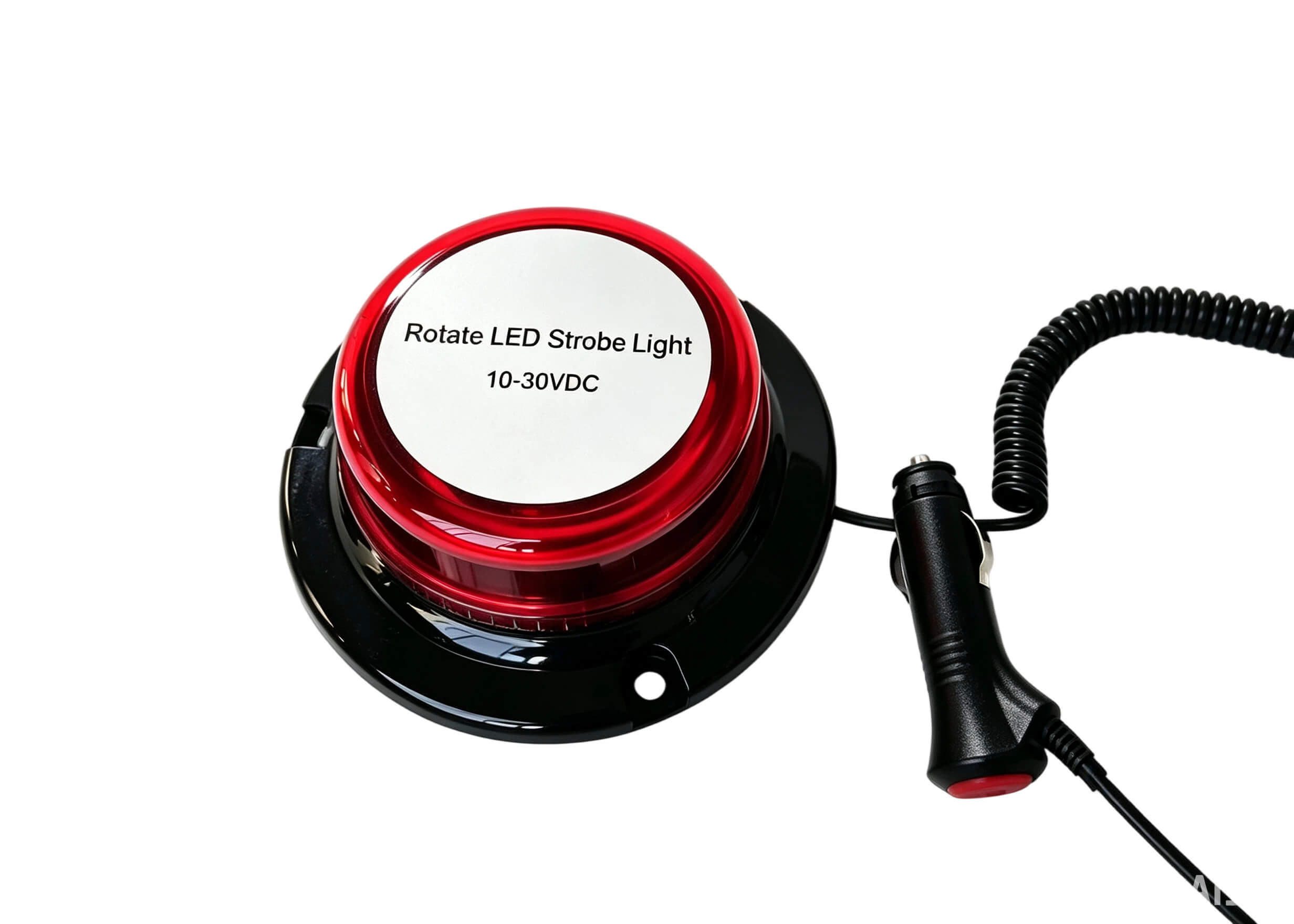 RD-208 Red LED Warning Light 12-24V Rubber Suction Cup Mount For Emergency Vehicles