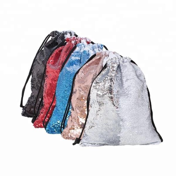 Sublimation Printing Mermaid Sequin Reversible Backpack Sublimation Drawstring Bags Blanks