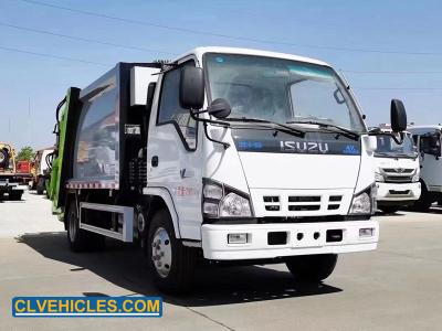 N Series ISUZU Garbage Compactor Air Suspension 6 Tons Hydraulic Lift
