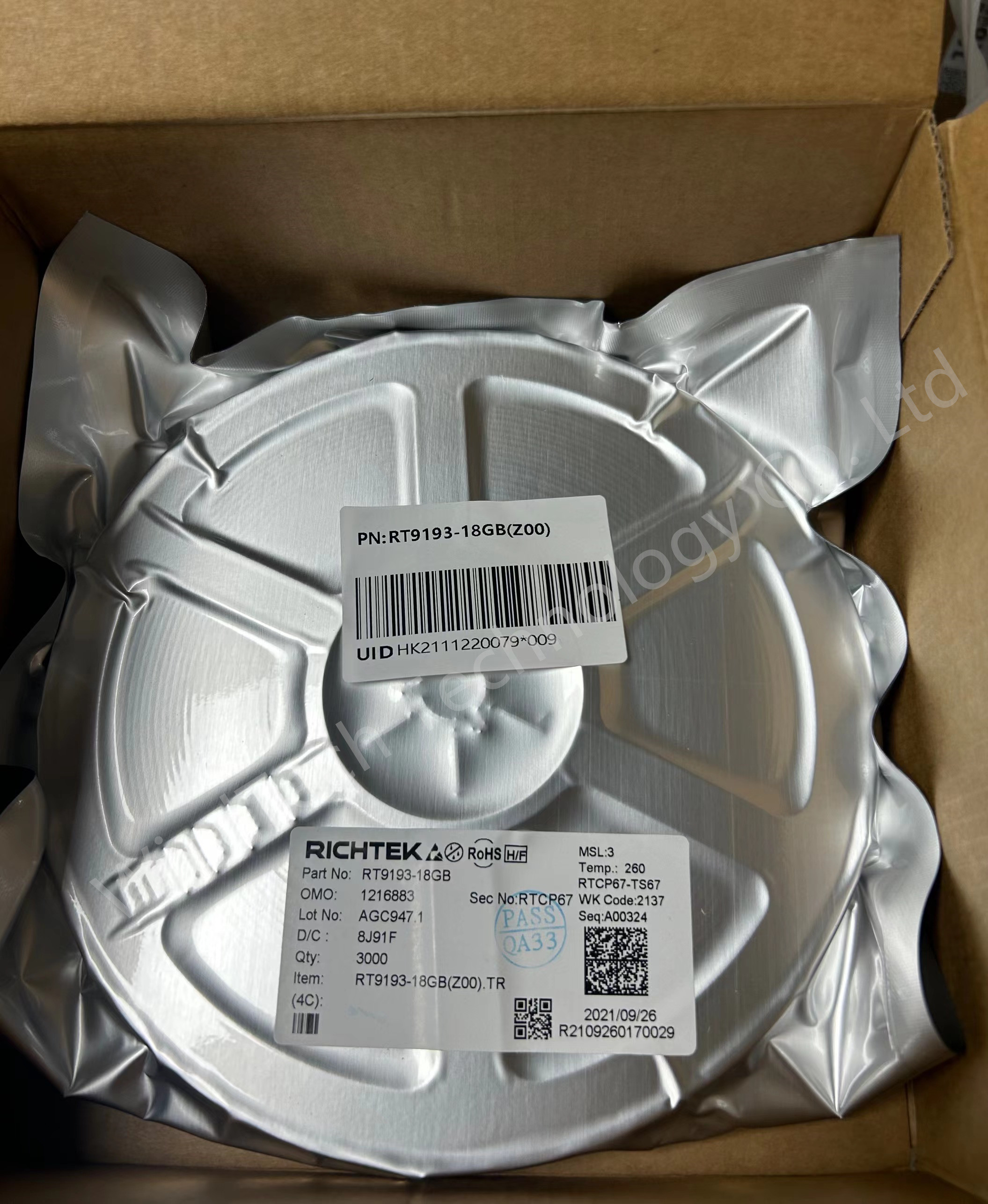 RT9193-18GB LDO регулировщики напряжения 300mA Ультранизкий шум Ультрабыстрый CMOS LDO регулятор