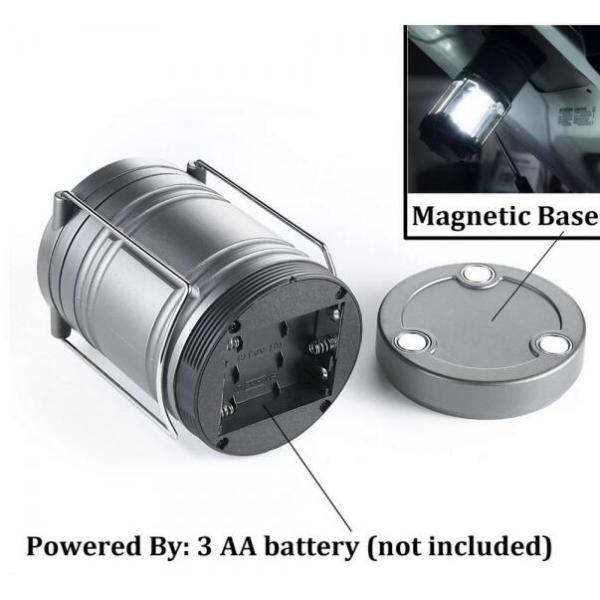 Magnet Base 3W Electric Camping Light , Collapsible Portable Camping Tent Lights