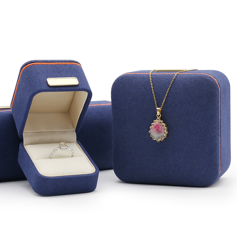 Luxury Microfiber Jewelry Packaging Box For Ring Pendant Earrings Bracelet Necklace