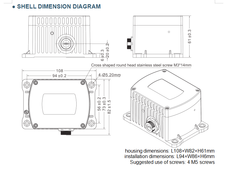 BDA446 Bluetooth 5.1 9-Axis IMU Sensor AHRS Sensor for AGV, Robotics and Motion Tracking