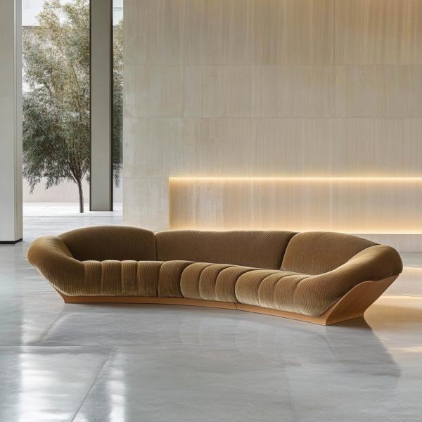 Canapé d'angle style velours design moderne salon en forme de U hôtel luxe léger combinaison modulaire