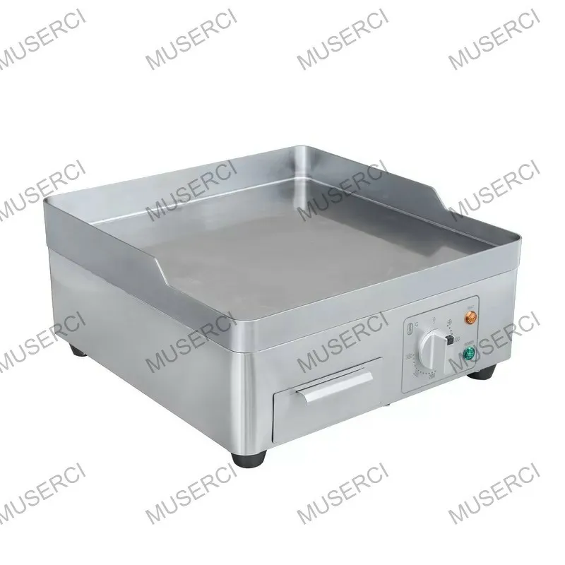EG360 Commercial Countertop Electric Griddle 2000W 220‑240V 10mm Thick Plate Non‑magnetic 201 Stainless Steel Manual Control Griddle CE Certified For Snack Restaurant