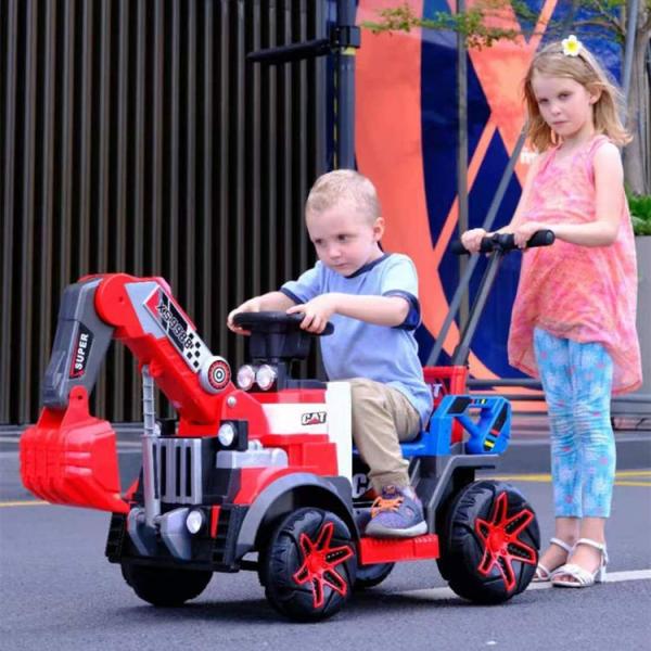 G.W. N.W 15KG/12KG LED Colorful Headlights 6v All-electric Construction Truck Car for Kids